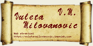 Vuleta Milovanović vizit kartica